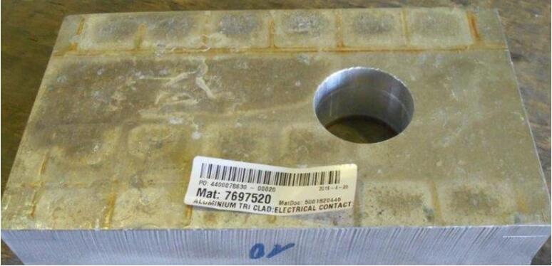Aluminum tri clad for electrical contact