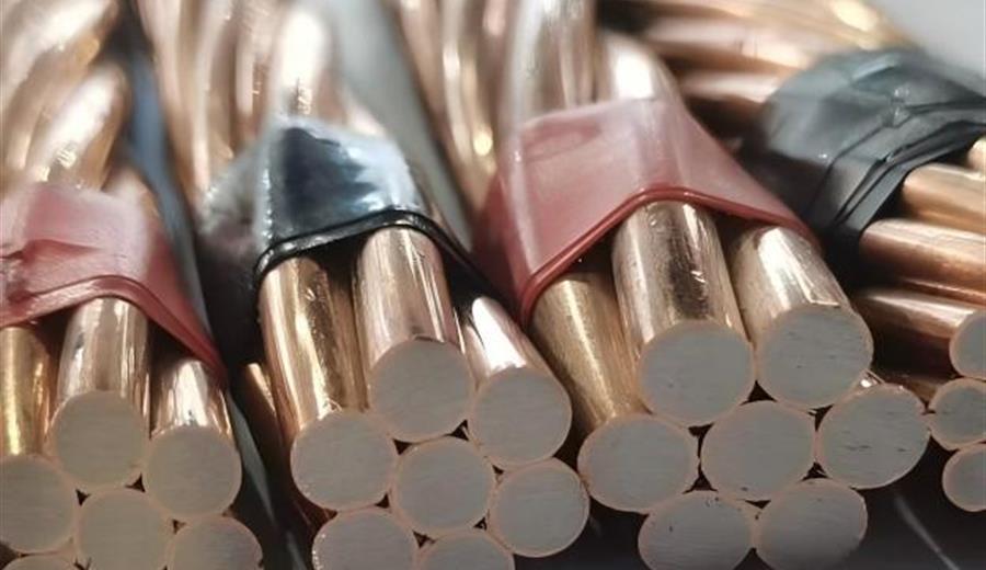 Copper-clad steel stranded conductors bundled for shipment